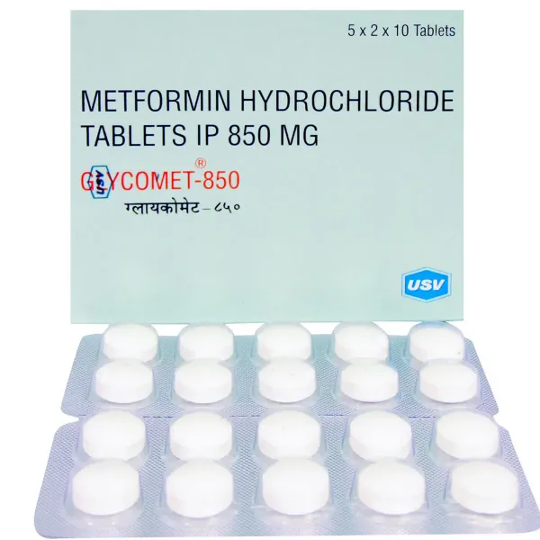 Glycomet 850 mg - Metformin Tablet 